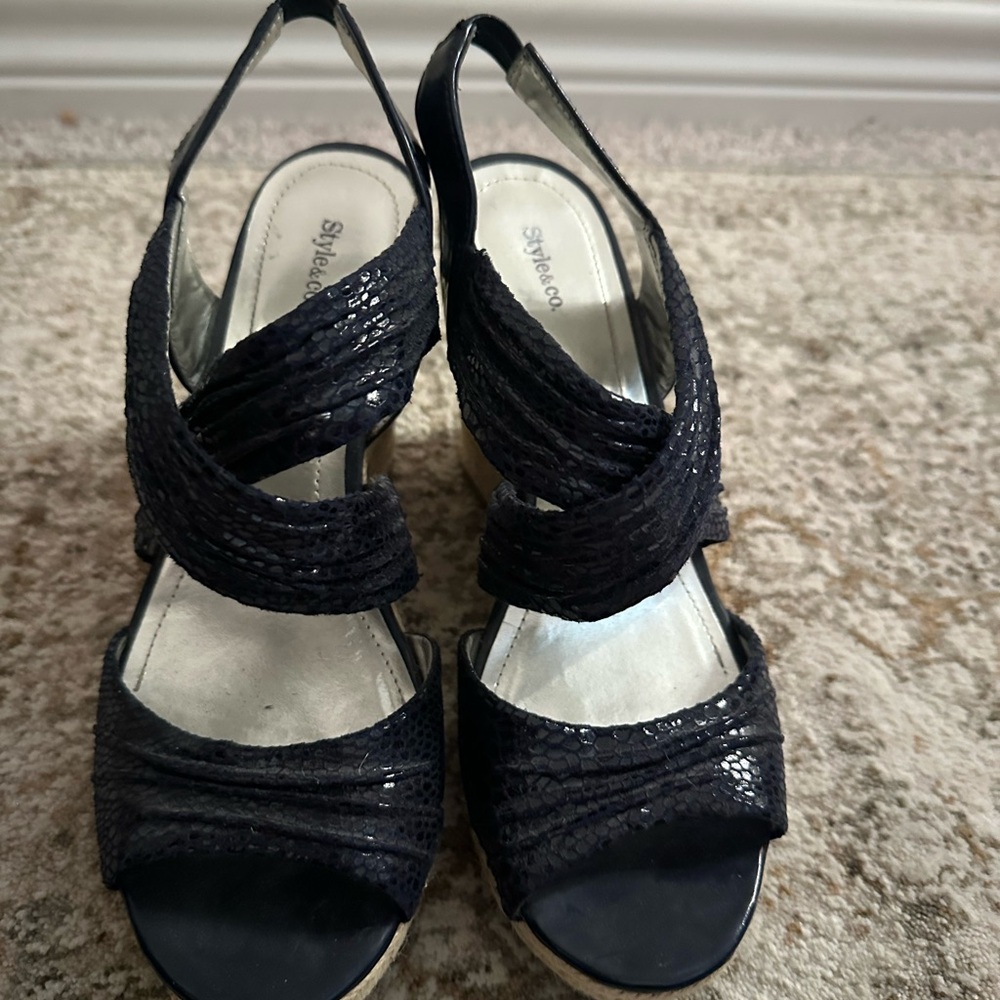 Style & Co. Dark Blue Slingback Heels (NO BOX)